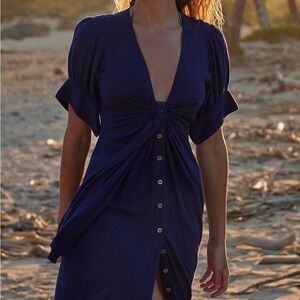 Free People Vintage Summer Midi Dress - Celestial Indigo